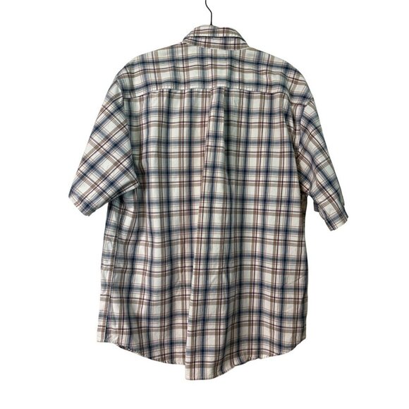 Carhartt Men's 100% Cotton Casual Button Down Short Sleeve Plaid Shirt Size XL - Picture 10 of 12
